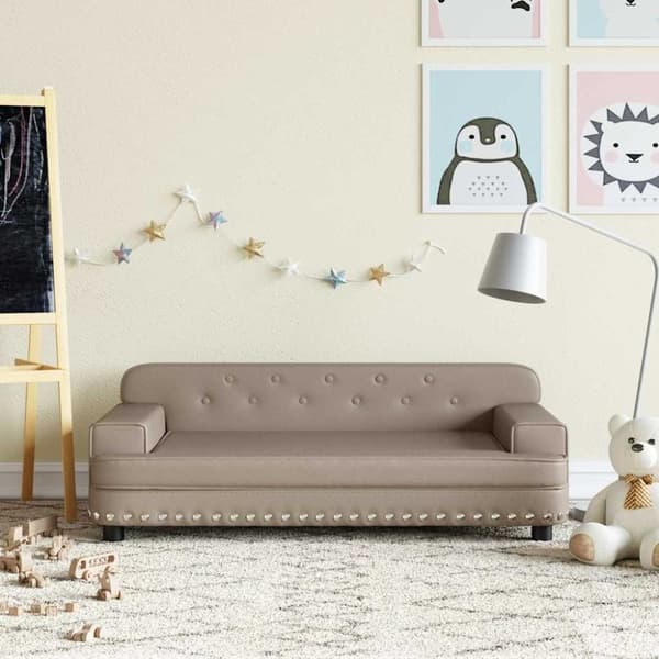 Barnsoffa cappuccino 90x53x30 cm konstläder