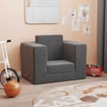 Miniatyrbild 2 av 2: Bäddsoffa för barn antracit mjuk plysch