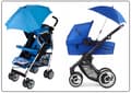Miniatyrbillede 5 af 10: Universal firkantet paraply til barnevogn lime UV