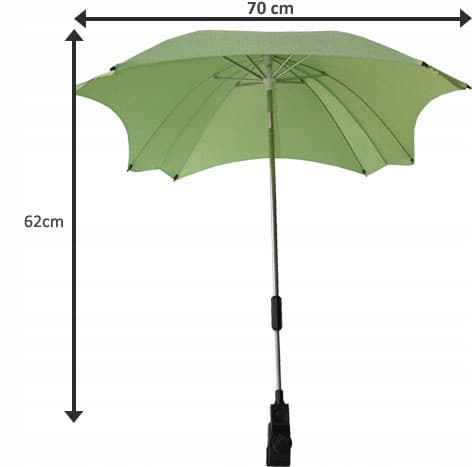 Universal firkantet paraply til barnevogn lime UV