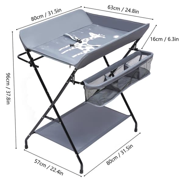 Bärbart Skötbord, Hög Lastkapacitet, Fällbar Design,Blå