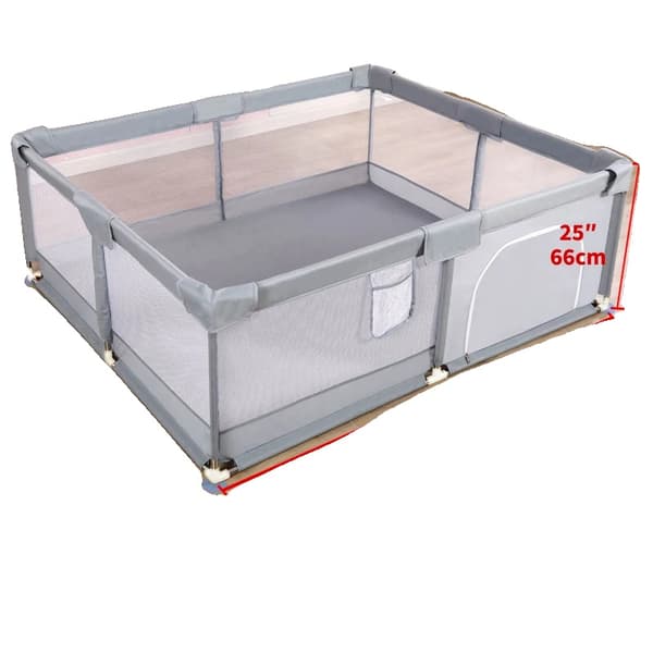 Baby Legetelt, Sikkerhedsmaskedesign, Opgraderede Antikollisionsfunktioner,Grå 200 200 cm