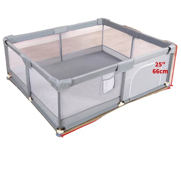 Baby Legetelt, Sikkerhedsmaskedesign, Opgraderede Antikollisionsfunktioner,Grå 180 200 cm