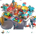 Miniatyrbillede 1 af 2: Bord, Multifunktionelt Dobbelt Sidet, Ergonomisk Designede Stole, Stor Opbevaringskapacitet,QW-05