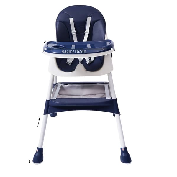 Babystol, Justerbar Höjd, Dubbel Brickdesign,DJUP BLÅ