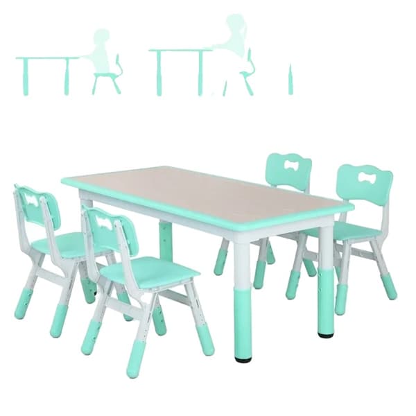 Børneaktivitetstabelsæt, Studiebord, Højdejusterbart, Grøn
