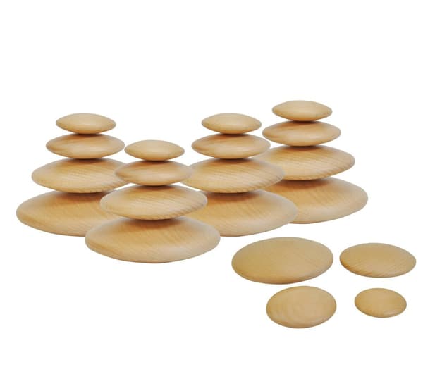 Trästenar rund olika stl natur 20/fp