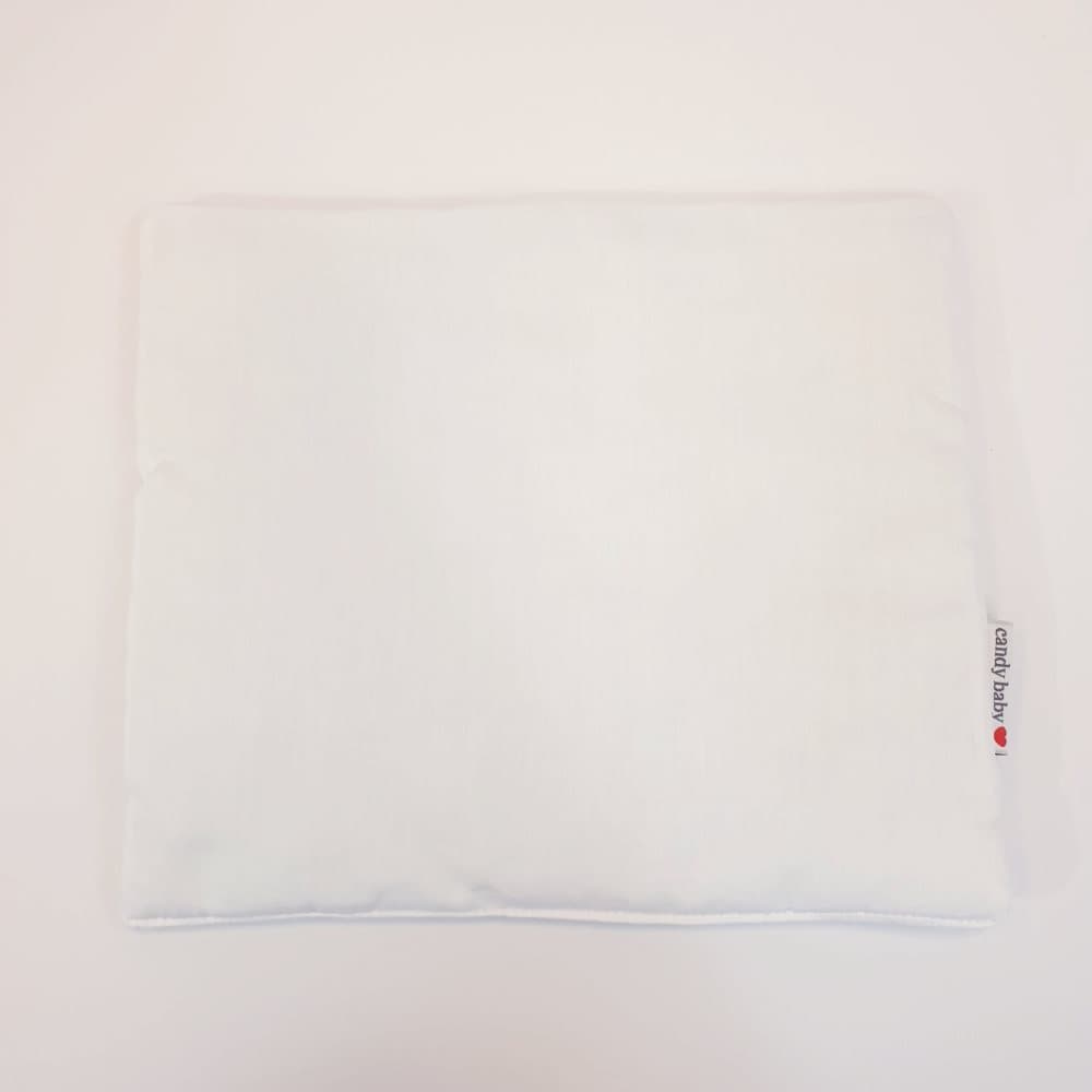 Platt babykudde, vit