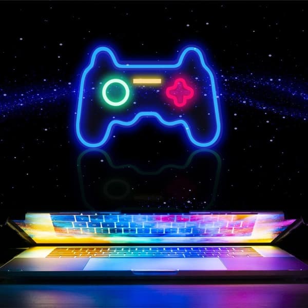 41x28cm Gamepad Design Gaming Neon Light Spillrom Veggdekorasjon LED-lampe