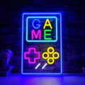 Miniatyrbilde 1 av 6: Arkadespill Gamepad Spill Spill Gaming Neonlys Spillrom Veggdekorasjon LED-lampe