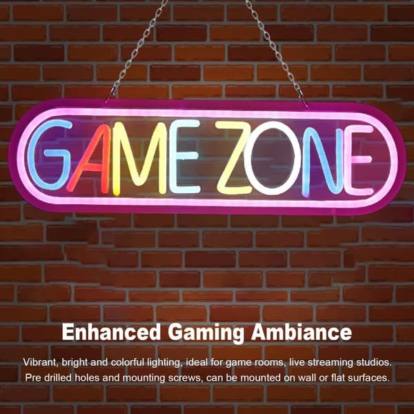 Gaming LED Neonlys Veggdekorasjon Spillrom Atmosfære Lampe Romdekorasjon