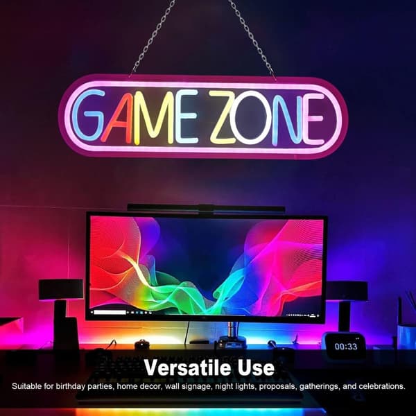 Gaming LED Neonlys Veggdekorasjon Spillrom Atmosfære Lampe Romdekorasjon