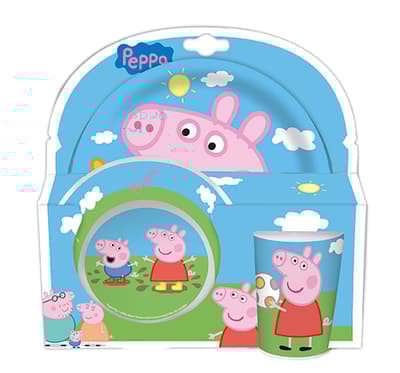 Spisesett Melamin Peppa Gris