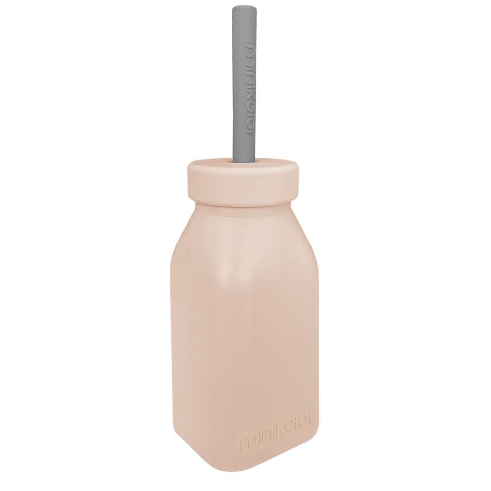 MinikOiOi Flaska med sugrör Bubble Beige