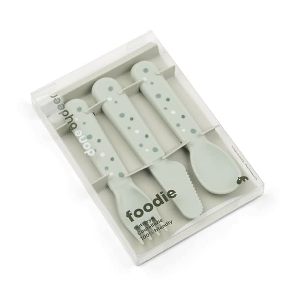 Foodie Bestickset Happy Dots Grön Done by Deer