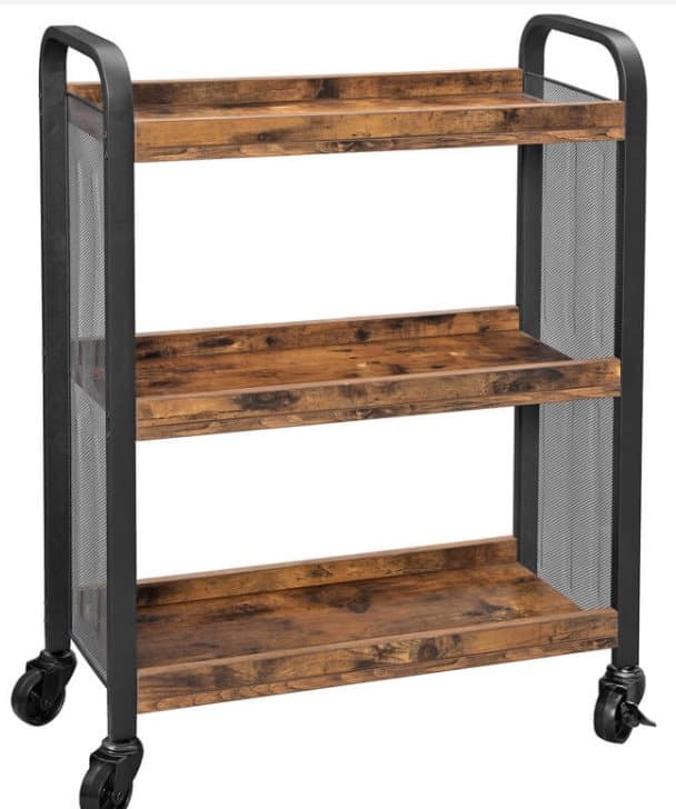 Segenn's Köksvagn - Serveringsvagn - Köksvagnar - Rustik Brun - Industriell - Vintage - Trä - 66 x 26 x 85 cm