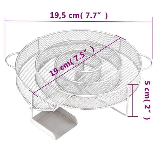 vidaXL Kallröksgenerator rund 19,5 cm rostfritt stål