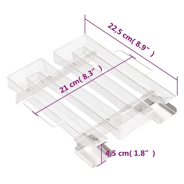 vidaXL Kallröksgenerator 4-sidig 22,5 cm rostfritt stål