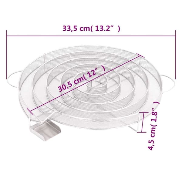vidaXL Kylmäsavugeneraattori pyöreä 33,5 cm ruostumaton teräs