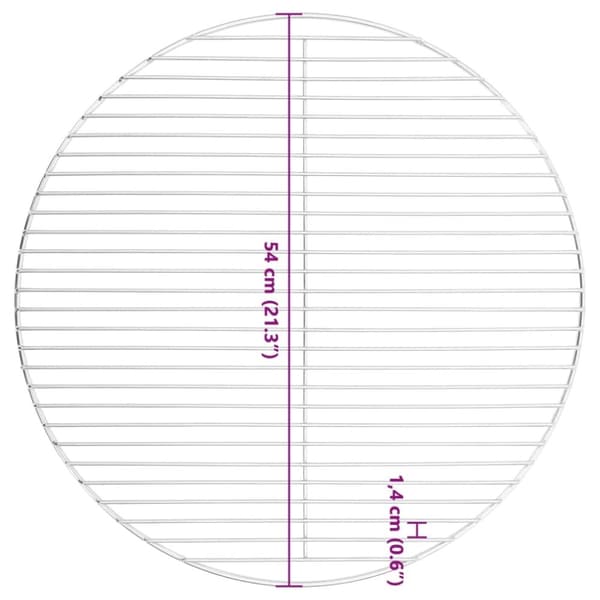 vidaXL Grilliritilä pyöreä Ø54 cm 304 ruostumaton teräs