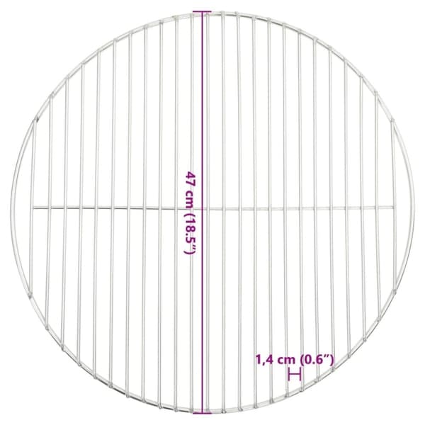 vidaXL Grilliritilä pyöreä Ø47 cm 304 ruostumaton teräs