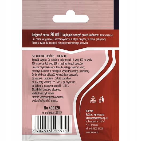 Flydende vingær Bourgogne destilleri 20 ml