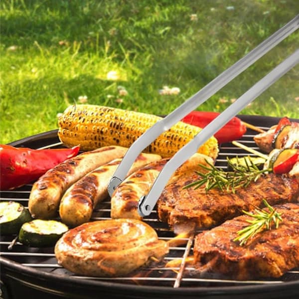 OBOSOE Grilltång i rostfritt stål med roterande hjul,BBQ/Grillar Redskap