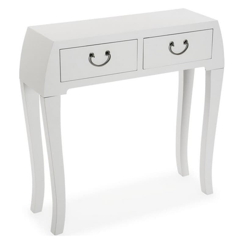 Hallmöbel med 2 lådor Trä MDF/Granträ (25 x 80 x 80 cm) - Vit