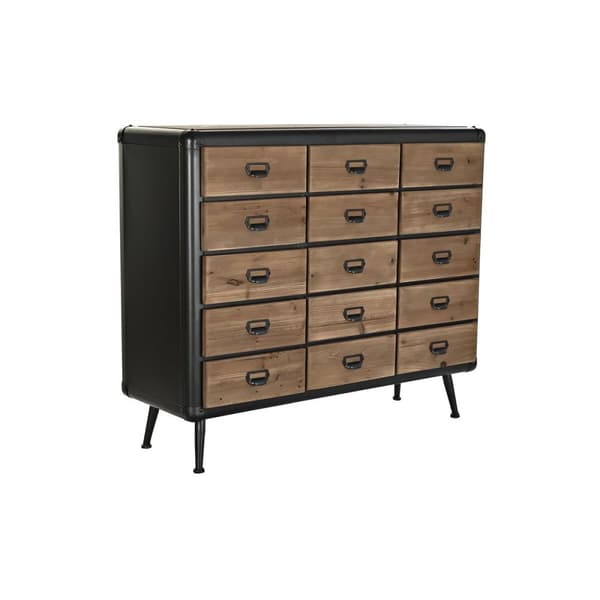 Byrå DKD Home Decor Brun Svart Metall Gran Loft 114 x 42 x 96 cm