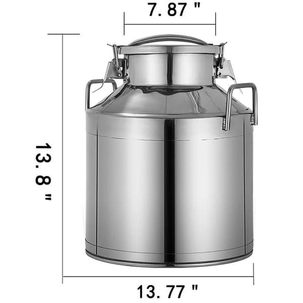 Rostfritt stål mjölkkanna 10L-50L - Tätlock, rostskyddande & livsmedelsgodkänd silikontätning