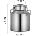 Miniatyrbild 2 av 10: Rostfritt stål mjölkkanna 10L-50L - Tätlock, rostskyddande & livsmedelsgodkänd silikontätning