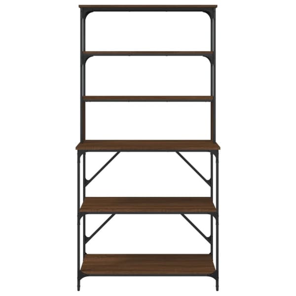 vidaXL køkkenreol 6 hylder 90x40x180 cm konstrueret træ brunt egetræ