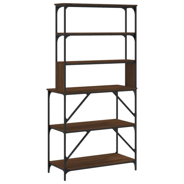 vidaXL køkkenreol 6 hylder 90x40x180 cm konstrueret træ brunt egetræ