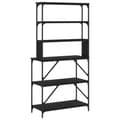 Miniatyrbilde 6 av 10: vidaXL Bakehylle 6 hyller svart 90x40x180 cm konstruert tre