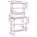 Miniatyrbilde 9 av 10: vidaXL Bakehylle 6 hyller svart 90x40x180 cm konstruert tre