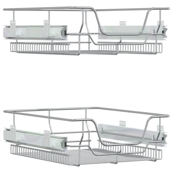 vidaXL Uttrekkbare kurvskuffer 2 stk sølv 45 cm