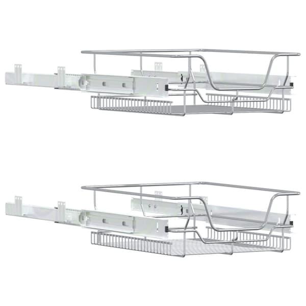 vidaXL Uttrekkbare kurvskuffer 2 stk sølv 45 cm