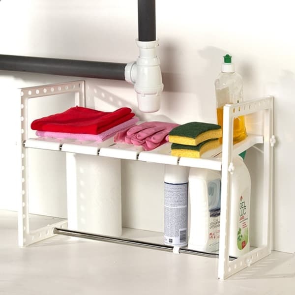 1 plan hylla under diskbänk utdragbar L38/65 cm
