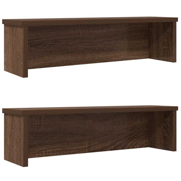 vidaXL køkkenreoler kan stables 2 stk. 50x15x16 cm brun egetræsfarve