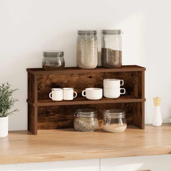vidaXL køkkenreoler kan stables 2 stk. 50x15x16 cm røget egetræsfarve
