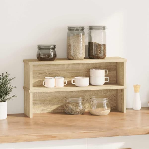 vidaXL Kjøkkenstativ stablebare 2 stk sonoma eik 50x15x16 cm