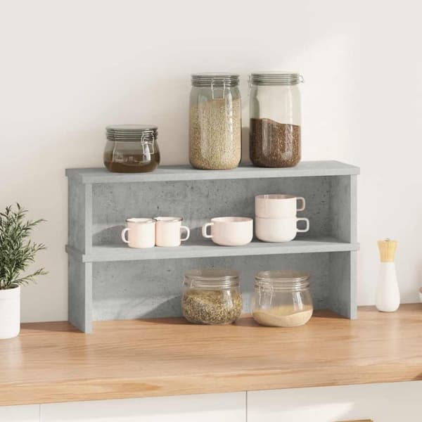 vidaXL Kjøkkenstativer stablebare 2 stk betonggrå 50x15x16 cm
