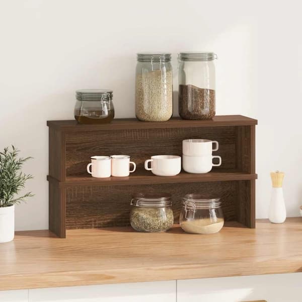 vidaXL Köksställ stapelbara 2 st brun ek 50x15x16 cm
