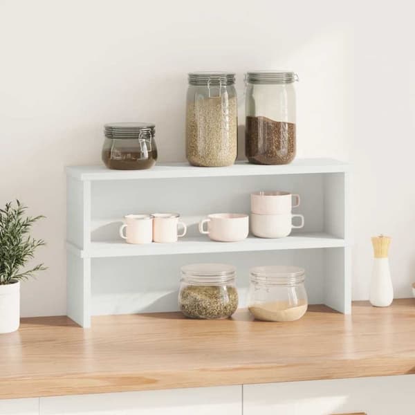 vidaXL Kjøkkenstativer stablebare 2 stk hvit 50x15x16 cm