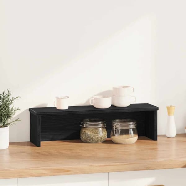 vidaXL køkkenstativ kan stables 50x15x16 cm konstrueret træ sort