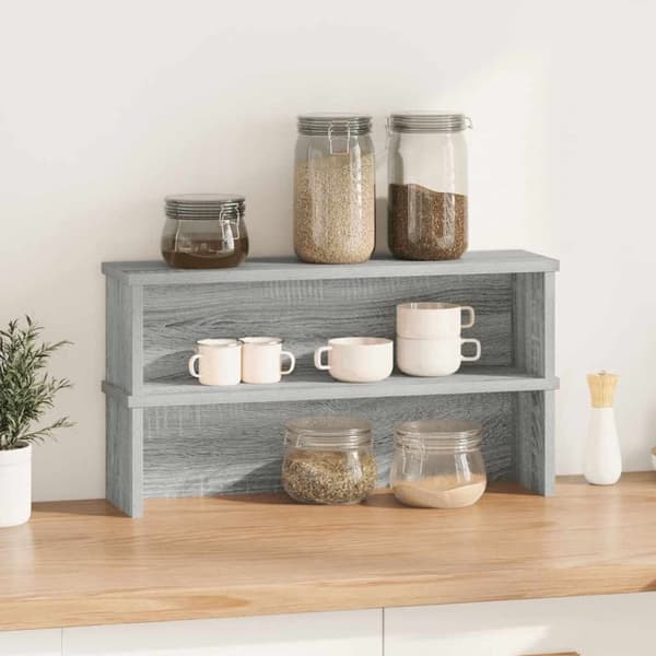 vidaXL Kjøkkenstativer stablebare 2 stk grå sonoma 50x15x16 cm