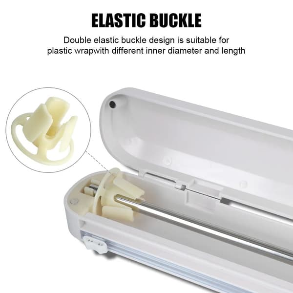 Plastfolie Alufolie Dispenser med sugekopper til køkkenet Hvid