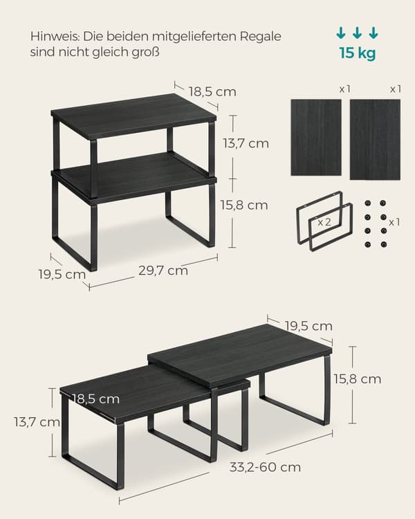 Kitchen Boards-set af 2-Stackable-black-Black-Ebbenhout