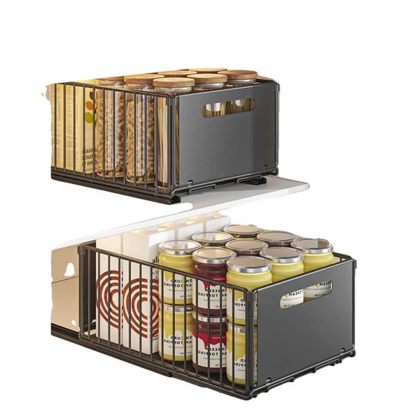 Træk-Ud Skab Organizer, Moderne Minimalistisk Stil, Foldbart Design,2 stk.