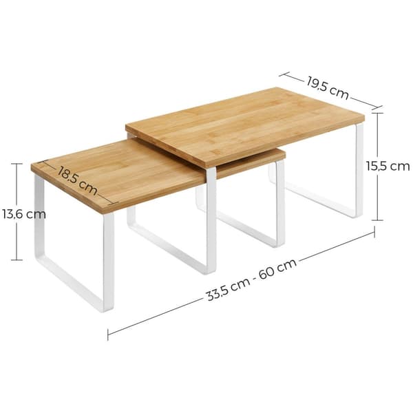Krydderihylde, SONGMICS KCS02NW, Hvid-Naturfarve